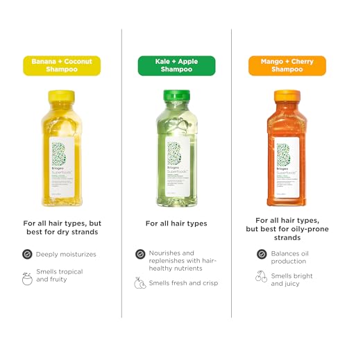 Briogeo Superfoods Mango + Cherry Balancing Shampoo, Replenish Dull, Dry Hair and Balance Oil for Oily Hair, Controls Oil and Nourished All Hair Types and Textures, Vegan, Cruelty-Free