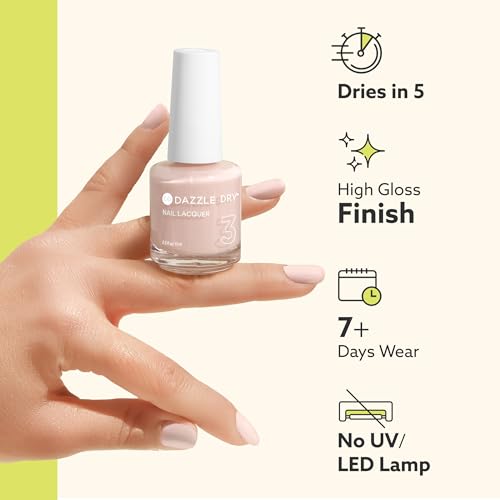 Dazzle Dry Nail Lacquer (Step 3) - Cherry Parfait - A medium bright pink with raspberry undertones. Full coverage cream. (0.5 fl oz)