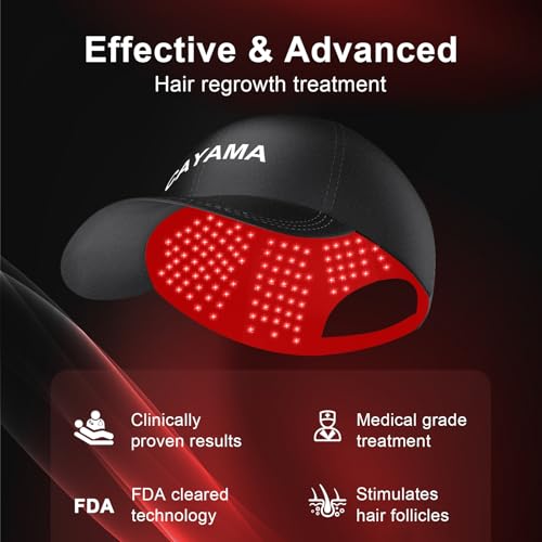 CAYAMA Laser Hair Growth Cap, 510 LEDs Red Light Cap for Fuller Looking Hair & Scalp Support for Men & Women