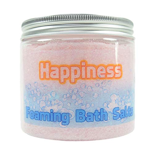 Happiness Foaming Bath Salts - Bath Soaks, Herbal Bath Salts In A Jar, Sea Salt Soak, Natural Bath Salt Soak Spa Gifts Epsom Salt Bath Gifts
