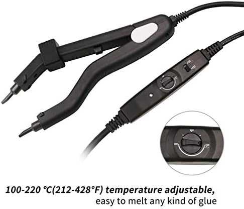 Heat Hair Connector Adjustable Temperature Heating Tip Hair Extension Iron, Fusion Hair Extension Iron Keratin Bonding Tools