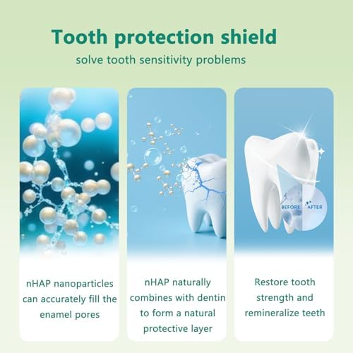 Hydroxyapatite Toothpaste, Helps Remineralize Teeth, Nano Hydroxyapatite Toothpaste, Repair Sensitive Teeth and Effectively Whiten Teeth, Fluoride-Free, Refreshing Mint Flavor 2Pcs