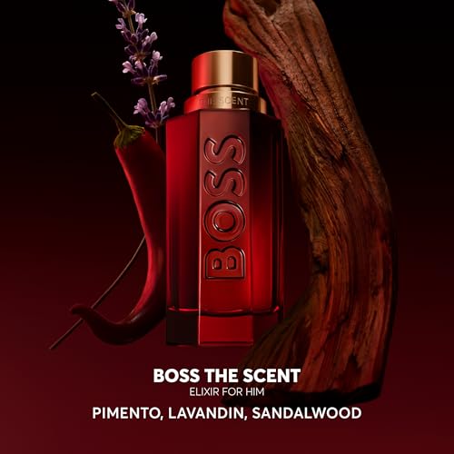 Hugo Boss The Scent Elixir Parfum – Ambery Men's Cologne – With Notes of Pimento, Lavandin Absolute & Sandalwood – Long Lasting Fragrance