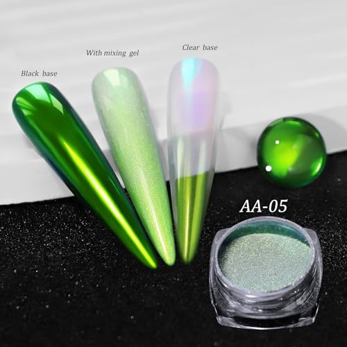 CHARMING MAY Holographic Chrome Nail Powder Sparkle Diamond Reflective Glitter Dust Metallic Nail Powder Magic Galaxy Effect for Nails Art (12Box Chameleon)