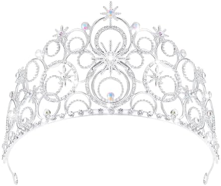 Crystal Crowns for Women, Crystal Bubble TiaraBride Royal Queen Headband Princess Headpieces for Women Bridal Wedding Prom Birthday Party Crowns