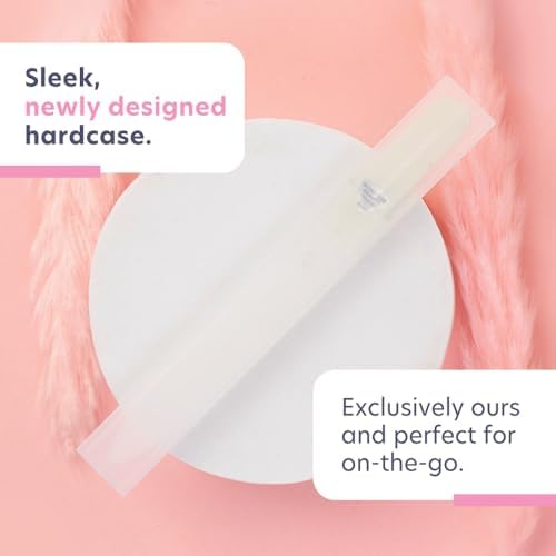 Bona Fide Beauty Czech Glass Nail File for Natural Nails (Guava Color), Fine Grit (180/240) Etched Crystal Fingernail File with Clear Case. Ideal Gift for Bridesmaids.