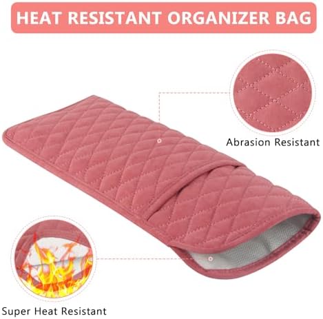 Heat Resistant Hair Tools Organizer Bag Portable Travel Storage Cover Case for Hair Straighteners, Curling Irons, Flat Irons and Hot Styling Tools(13.8" x 5.5")