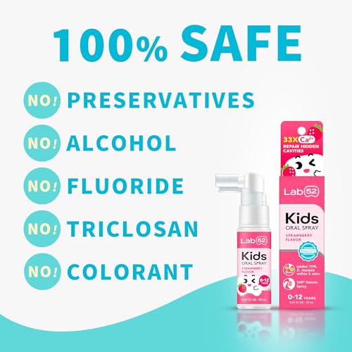 LAB52 Kids Oral Spray, Xylitol Vanilla Flavor Spray for Toddlers & Preschoolers, Fluoride-Free Daily Oral Care
