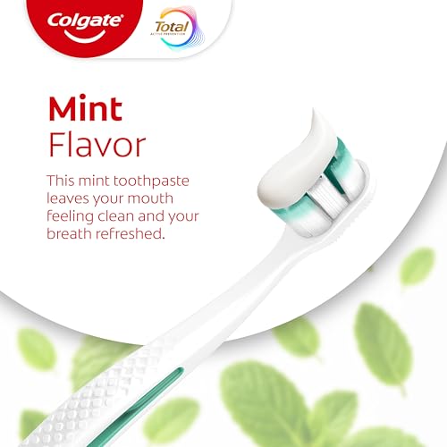 Colgate Total Whitening Toothpaste Gel, 10 Benefits, No Trade-Offs, Freshens Breath, Whitens Teeth and Provides Sensitivity Relief, Mint Flavor, 4 Pack, 5.1 Oz Tubes