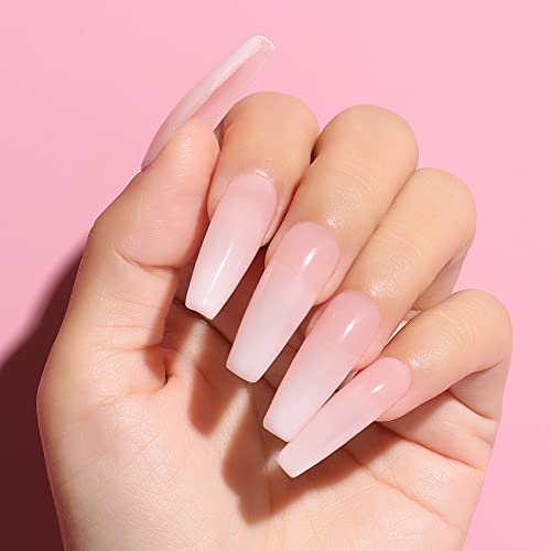 AIMEILI Hema Free Rubber Base Gel For Nails, Soak Off U V LED Clear Sheer Gel Nail Polish, 4 in 1 Nail Strengthen/Enhance/Base Coat/Color Gel Polish Set Of 6pcs X 10ml - Kit 44