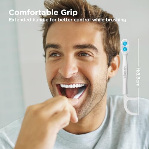 cleaings® Disposable Toothbrushes with Toothpaste - 4-in-1 Mini Travel Toothbrushes, Built-in Tongue Scraper, Floss & Picks for On-The-Go, Camping, Work (Mint)