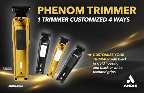 Andis 562310 Phenom Professional Cord/Cordless Lithium-ion Electric Beard & Hair Trimmer with Charging Stand, Gold