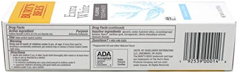 Burts Bees Extra White Mountain Mint Fluoride Toothpaste 4.7 Ounce (Pack of 2)