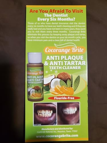 Cocorange Brite Anti-Plaque and Anti-Tartar Teeth Cleaner - Remove Plaque in Days and Tartar Removal from Home (Additional Honey, 2 fl oz)