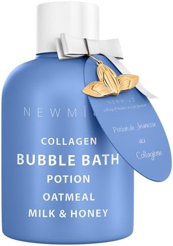 Collagen Luxury Bubble Bath Long Lasting Foam with Oatmeal Milk Honey Moisturizing Relaxing Stress Relief Calming Self Care Spa Gift for Women and Men