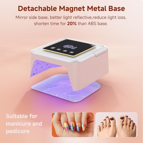Cordless UV Nail Lamp 108W, Professional LED Nail Lamp with 36 Beads & Touch Display, Rechargeable UV Light for Gel Nails Built-in 4-Timer Modes & Auto Sensor, Fast Curing Nail Dryer for Salon & Home
