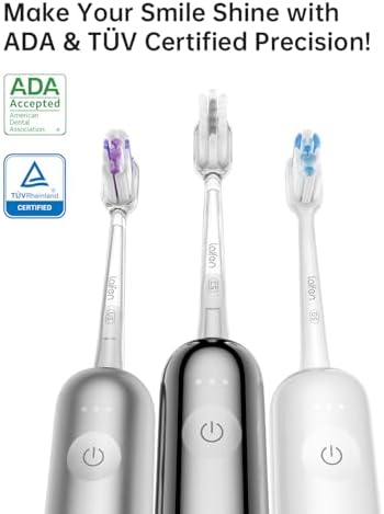 Laifen Wave Electric Toothbrush, Oscillation & Vibration Sonic Electric Toothbrush for Adults with 3 Brush Heads, IPX7 Waterproof ADA Accepted Travel Powered Toothbrush ABS(White)