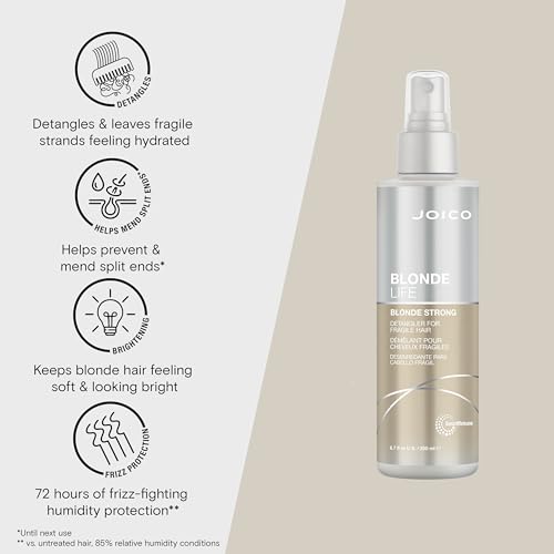 Joico Blonde Life Blonde Strong Conditioning Detangler | For Fragile Blonde Hair | Prevents Split Ends & Breakage | 72 Hour Humidity Protection | 6.7 Fl Oz