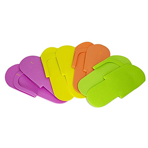 JOVANA 36 Pair Disposable Foam Pedicure Slippers Multi Color Flip Flop Salon Nail Spa (Colors May Vary)