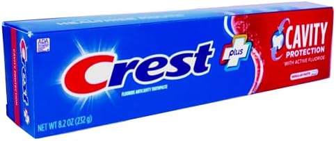 Crest Fluoride Cavity Protection Toothpaste 8.2 Ounce Regular Paste, Bulk Toothpaste, Prevents Cavities Before They Start (4 Pack)