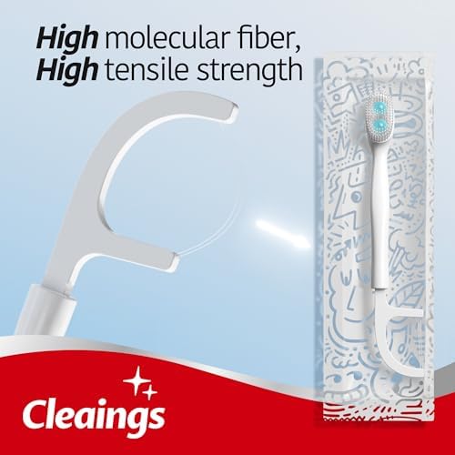 cleaings® Disposable Toothbrushes with Double Cleaning Beads Toothpaste and Clean Floss Picks for Work or Travel - 50 pcs-Mint Flavor（Pack of 1）