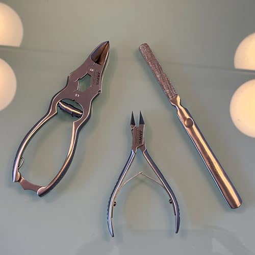 Large Surgical-Grade Toe Nail Clippers - Heavy Duty Double Action Mycotic - Jaws Podiatry Stainless Steel Toenail Clippers for Thick Toenails - Ingrown Cuticle Nippers - Manicure Pedicure Tools