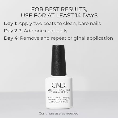 CND™ Strengthener RXx, Nail Strengthener for Tougher, Stronger Nails & Protection for Thin Nails, 0.5 Fl Oz, 0.5 fl oz