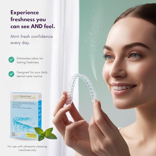 iSonic AlignerClean™ CTAR01x4, Ultrasonic Cleaning Tablet for daily cleaning of aligners/retainers, dental appliances, night guards, cpap components. 48 Tablets x4 pack