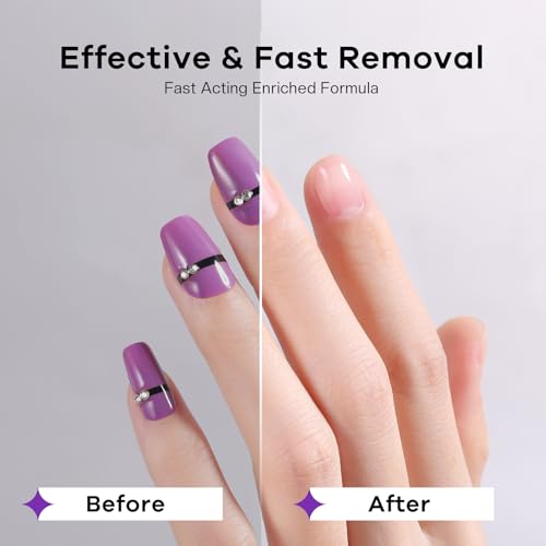 Acetone Nail Polish Remover: Professional Soak off Gel Nail Polish Remover Enriched with Natural Grape Seed Oil 16 Fl Oz for Gel Acrylic Nail Glue Dip Powder for Home Salon