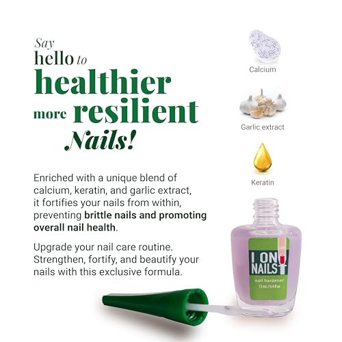 I On Nails: Ultimate Nail Strengthener, Growth & Repair, Clear Polish Hardener, Keratin Treatment for Damaged Nails - Hard as Nails Elixir.