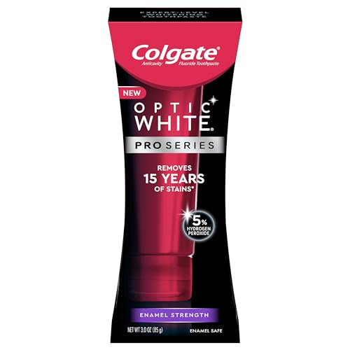 Colgate Optic White Pro Series Whitening Toothpaste with 5% Hydrogen Peroxide, Enamel Strength, 3 oz Tube