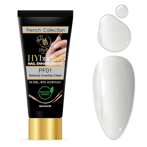 HyGEL CLEAR 60ml Hybrid Gel Nail Polish - PF01 Natural Clear Overlay