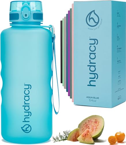 Hydracy 2L Large Water Bottle, 100% BPA Free Tritan Plastic, Leakproof, Zero Condensation, Motivational Timeline, Safe, Non-Toxic, Durable, Smart Design
