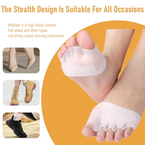 Hyggear Silicone Toe Separators with 2 Pairs Toe Socks for Women, Toe Straightener, Yoga Toes Toe Separators for Overlapping Toes to Foot Pressure Relief (2pairs toe separators + 2pairs toe socks)
