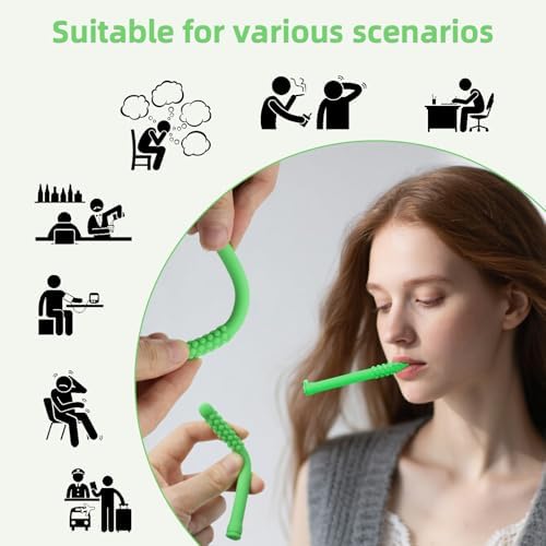 Chewable Essential Oil Breath Stick, Chewable Breather Quit, Portable Chewable Breather Sticks with Essential Oils, 6 Pack Health Chews Chewable Breather, Quit Smoking Chew Sticks(6 Pcs)