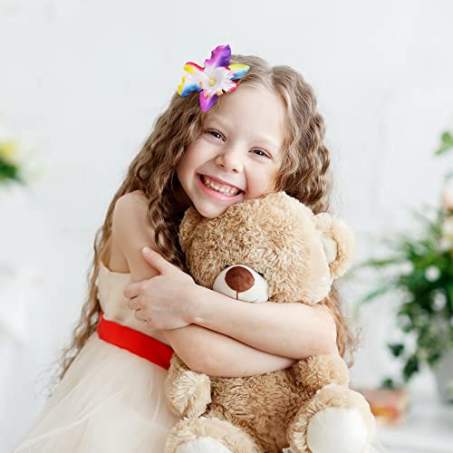 Jexine 18 Pcs Flower Hair Clip for Women Hawaiian Artificial Hibiscus Flower Hair Pins Big Double Chiffon Tropical Flower Hair Summer Accessories for Bridal Wedding Accessory Hair Clip Hair Barrette