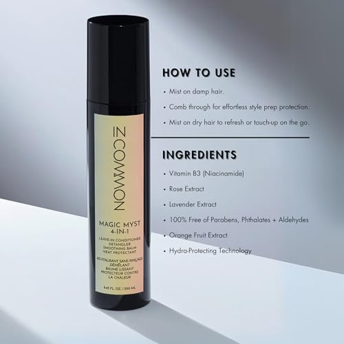 IN COMMON Magic Myst Universal Hair Elixir Travel Size | 4-In-1 Leave-In Conditioner - Detangler - Heat Protectant | 3 oz (Pack of 2)