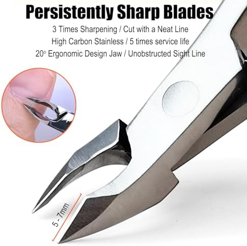 LePinko Professional Cuticle Trimmer kit, Super Sharp Dead Skin Clipper, Labor-saving Cuticula Remover for Fingernail Toenail, Manicure Pedicure Tool for Women Men, Home Salon Use, 7mm Jaw