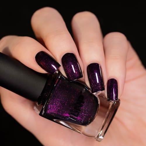 ILNP Bewitched - Blackened Eggplant Shimmer Nail Polish - Vegan, Cruelty Free, Non Toxic