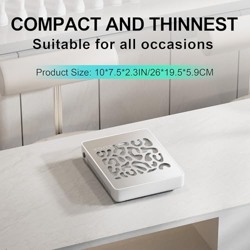 L'UGX Nail Dust Collector, Professional Dust Collector Nail Tech, Powerful Dust Suction Machine Manicure Pedicure Tool for Acrylic Nail Polishing, Low Noise, 30 Pcs Filter Papers