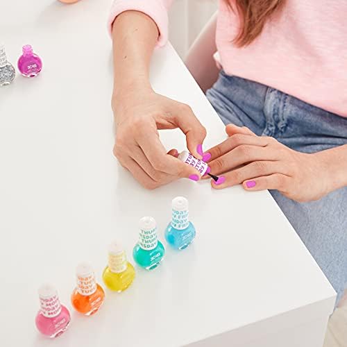 Bright Nail Polish Set for Girls & Teens - 7 Vibrant, Non-Toxic, Kid-Safe Colors for Every Day of the Week - Ideal Gift for Ages 8+ - Perfect for Parties & Play - Fun DIY Manicure Kit by Make It Real