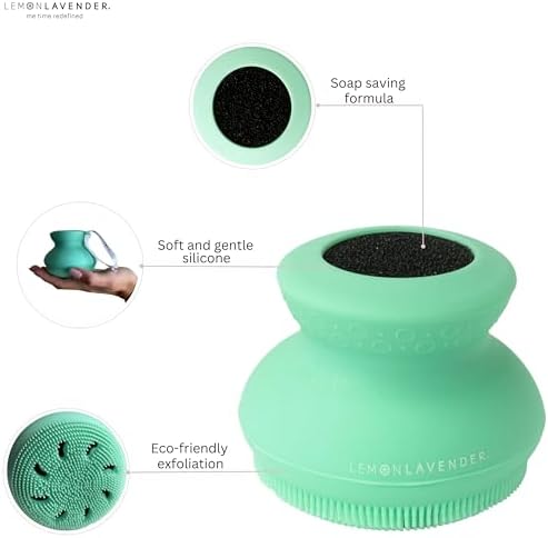 Lather Me Up in-Shower Silicone Brush Scrubber - Pack of 2 - Pink & Orange