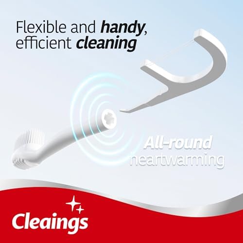 cleaings® Disposable Toothbrushes with Double Cleaning Beads Toothpaste and Clean Floss Picks for Work or Travel - 50 pcs-Mint Flavor（Pack of 1）