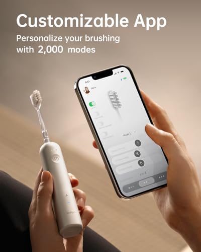 Laifen Wave Electric Toothbrush, Oscillation & Vibration Sonic Electric Toothbrush for Adults with 3 Brush Heads, IPX7 Waterproof ADA Accepted Travel Powered Toothbrush ABS(White)