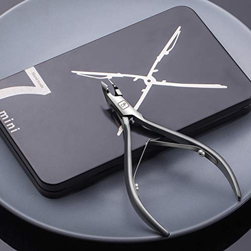 Cuticle Nippers Salon Grade for Manicurist Extremely Sharp Effortless Cuticle Trimmer Precise Clippers Pedicure Manicure Nail Care Tool, opove X7 mini, Space Gray
