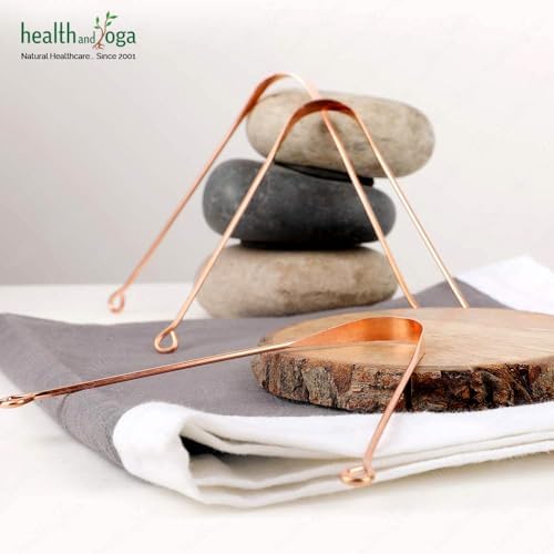 HealthAndYoga™ qSwipe Lite Copper Tongue Cleaners (Pack of 12) – Prevents Bad breath, Improves taste- Flexible, Curved ends provide good grip – Complete Oral Care/Hygiene for Travel/Office/Home
