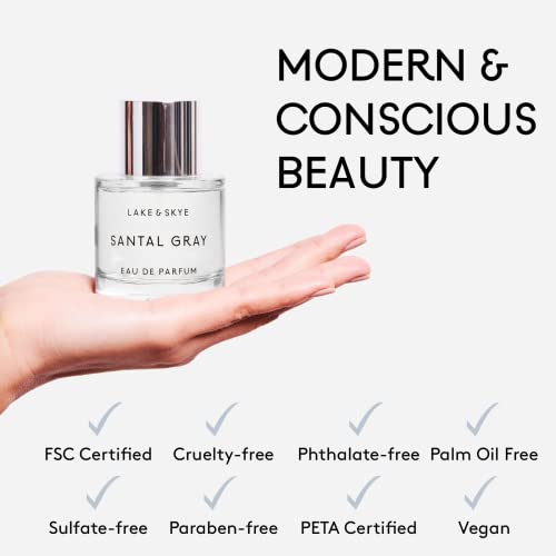 Lake & Skye Santal Gray Eau de Parfum, Long Lasting Fragrance, 1.7 fl oz (50 ml) - Woody Scent