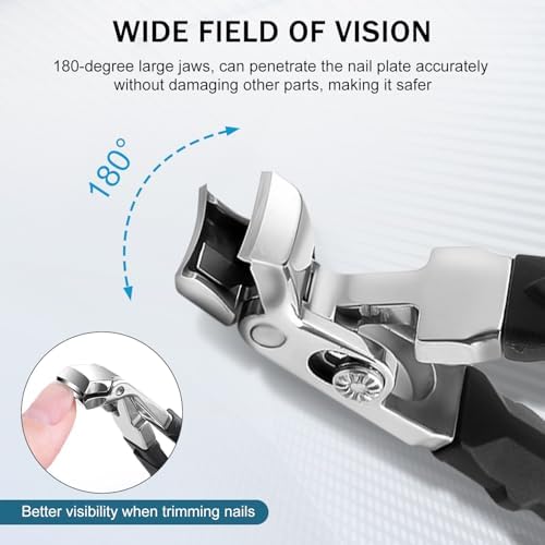 Clipmaster Pro Nail Clippers for Seniors, Clip Master Pro Toenail Clippers, Long Handled Ergonomic Curved Toenail Clippers for Seniors, Wide Jaw Thick Toenail Clipper Men Women, 2 PCS