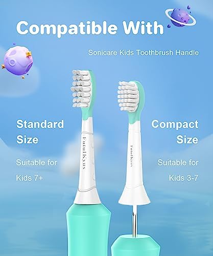 Kids Replacement Heads for Philips Sonicare: 3+ Years Old Children Soft Electric Toothbrush Compact Child Brush Head for Boys Girls, Pink & Blue 8 Pack
