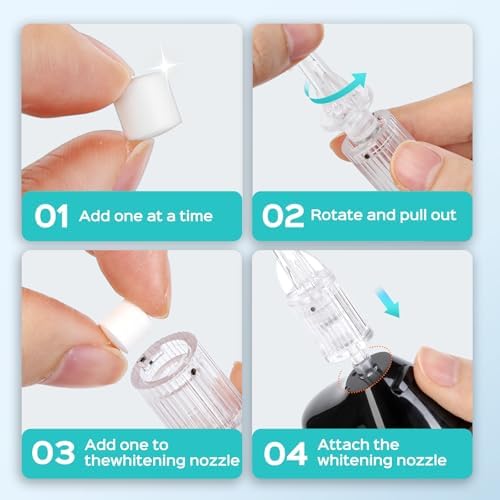 COSLUS Whitening Water Flosser Replacement Tips with 60 Pcs Mint Refills: Compatible with C20 (F5020E) & E40 (WFP14) Portable Water Flossers – Improve Stains Gently& Fresh Breath for Daily Oral Care